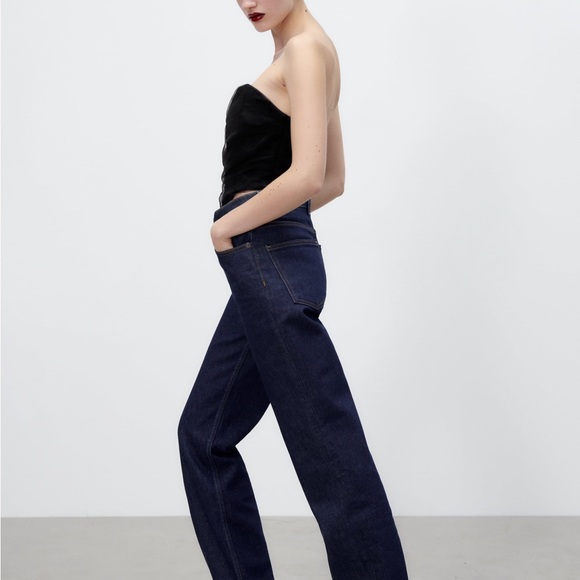 Zara CORSETRY-INSPIRED TULLE CROP TOP Black XS - Picture 12 of 15